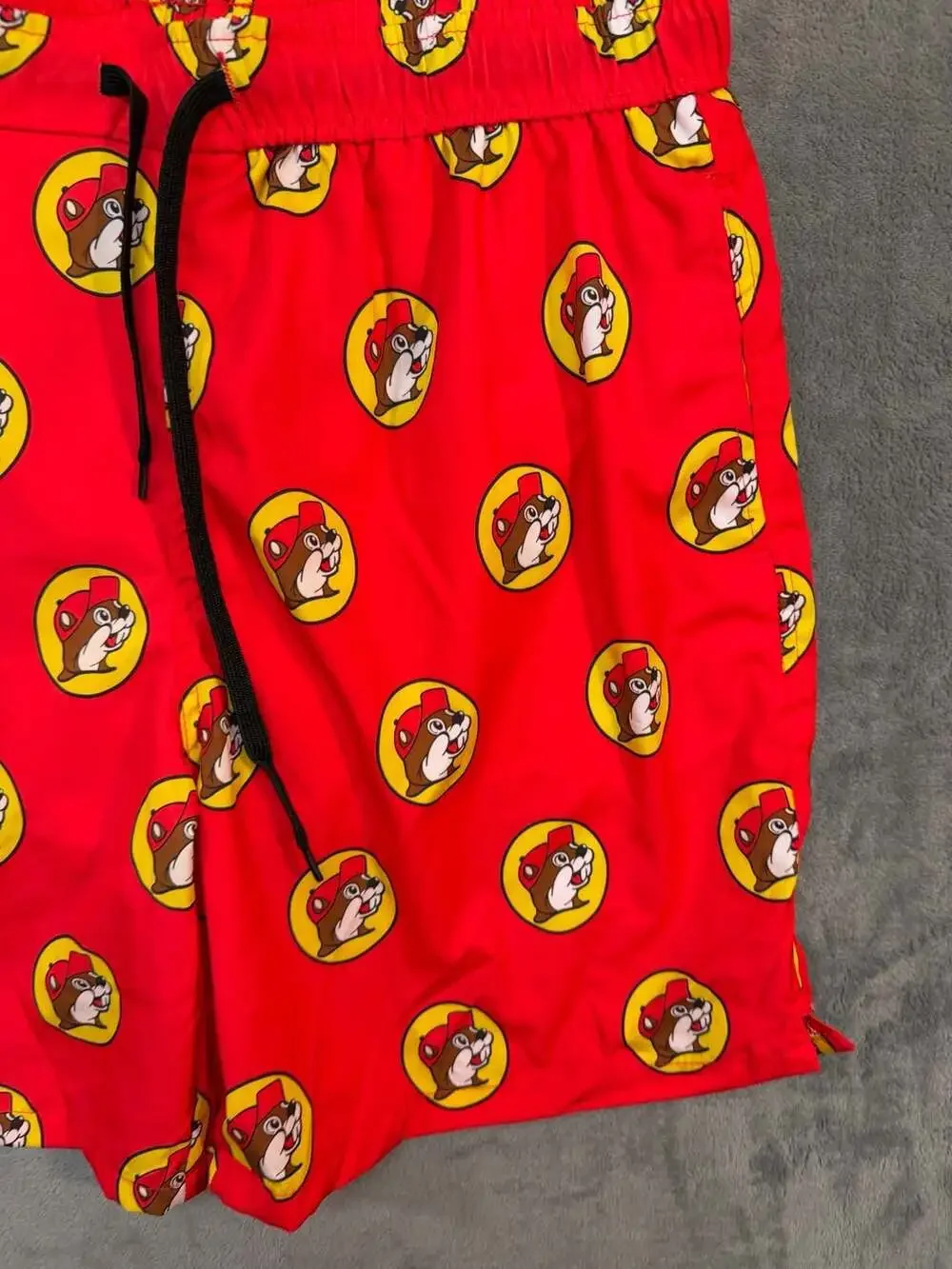 Buc-ee's Red Mania Beaver Logo Swim Shorts 2XL